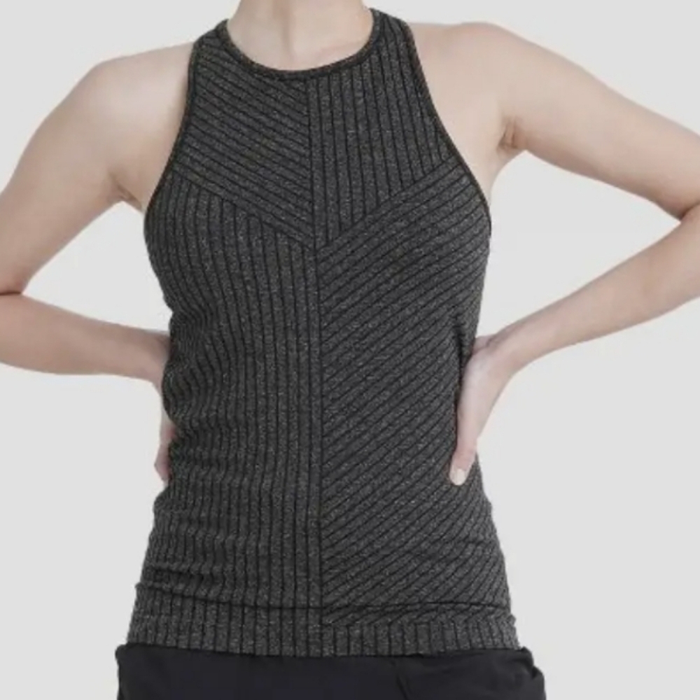All in Motion Seamless Ribbed Fashion Tank Top Charcoal Heather XS